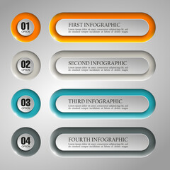 Design clean number banners template/graphic or website layout. Vector illustration.