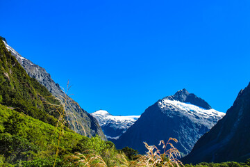 Stunning view of Hollyford Valley at Monkey Creek on the Milford Road between Te Anau and Milford...