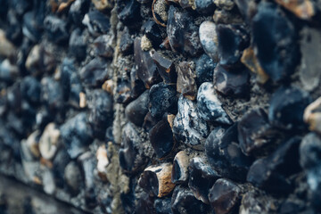 old flint granite wall
