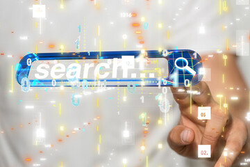 digital search bar engine touch digital 3d concept