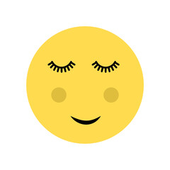 Sleeping cute moon on a white background, vector illustration.