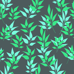 Obraz premium Texture with flowers and plants. Floral ornament. Original flowers vector pattern.