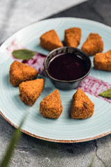 Fried Camembert with berry sauce