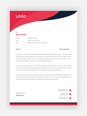 Creative Style Red Color Letterhead Design For Your Business Vector Template Design 