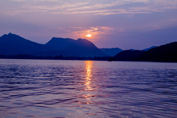 Fateh Sagar lake during Sunset