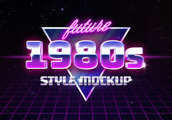 Retro 80's Style Logo Text Effect Mockup