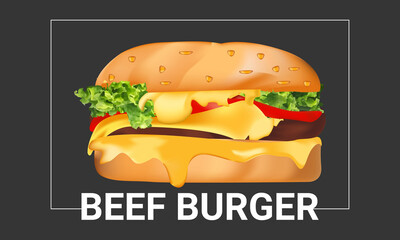 Beef Burger Vector