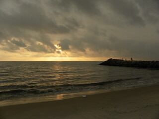 Sunset twilight scene on a beach