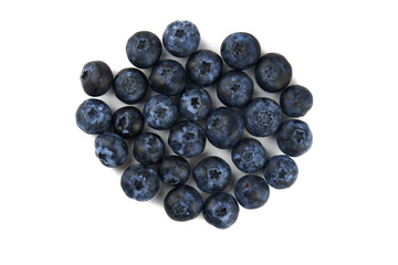 Heap of fresh blueberries. Group of fresh blueberries isolated on white background.