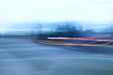 Fototapeta na wymiar traffic in motion blur