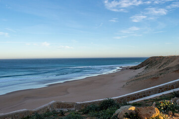 Atlantic ocean beach and coast in Morocco. Cap Spartel near Tangier