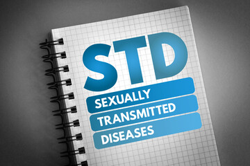 STD - Sexually Transmitted Diseases acronym, medical concept background