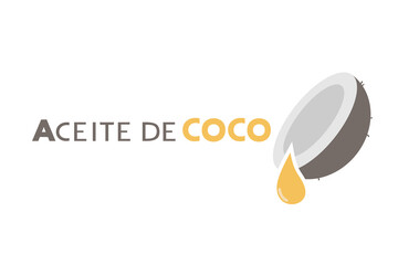 Creative design of coconut oil illustration