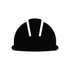 Construction worker helmet protective head gear black vector illustration isolated on white background