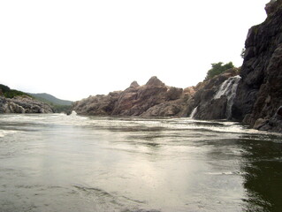 Flowing river in the mountains