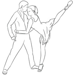 Vector illustration flat design. Doodle couple.