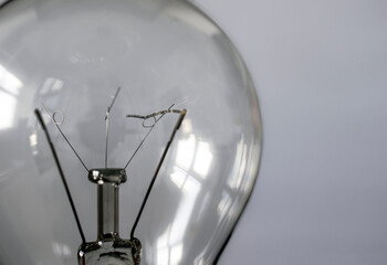 Close up of a burned out light bulb