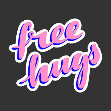 Free hugs vector lettering