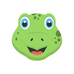 Animated cute baby crocodile. Alligator cartoon icon for logo, mascot design.