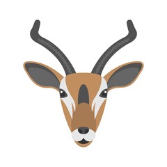 Animated gazelle icon in flat design style. Logo, mascot element.