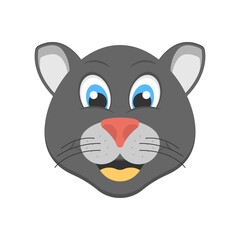 Cute baby panther icon in flat design style. Flat design style.