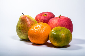 the apple, pear and orange fruits