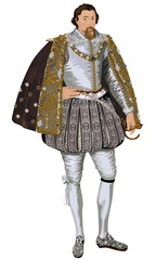 Stuart King James I of England and Ireland and James VI of Scotland Vector