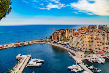 Monaco Fontvieille district of Monte Carlo. French Riviera.