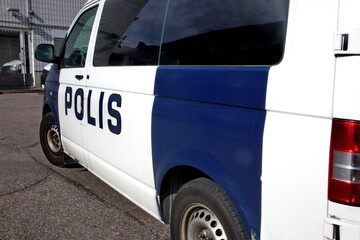 Close up of a police car in Finland. Eastern Uusimaa Police Department