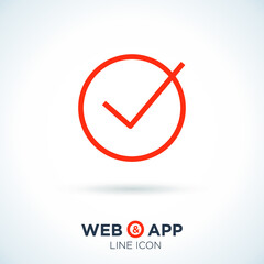 Tick checkmark line vector icon