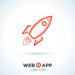 Rocket line vector icon 