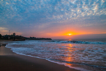 Obraz premium Sunrise at Jalhandar beach in Diu