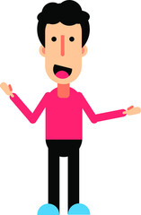 Flat vector design of young man