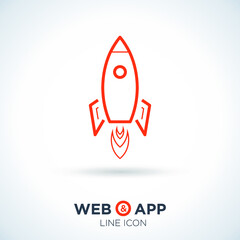 Rocket line vector icon 