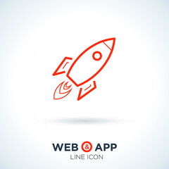 Rocket line vector icon 