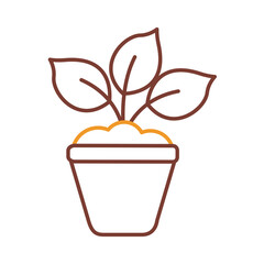 Plant inside pot line style icon vector design