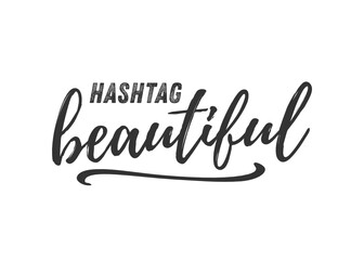 Hashtag Beautiful Handwritten Text Vector Text Typography Illustration Background