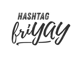 Hastag Friyay Handwritten Text Vector Text Typography Illustration Background