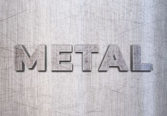 Metal 3D Text Effect Mockup