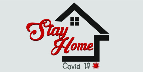 Stay Home  design corona virus