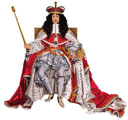 Stuart King Charles II Vector - obrazy, fototapety, plakaty