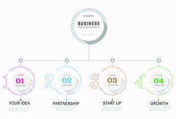 Abstract 3d paper infographics business template , vector illustration
