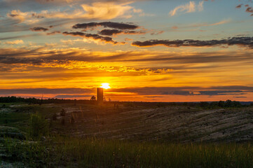 water tower on a background of sunset and clouds5