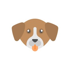 Fototapeta na wymiar Face of cute dog icon. Cute pet animal mascot design.
