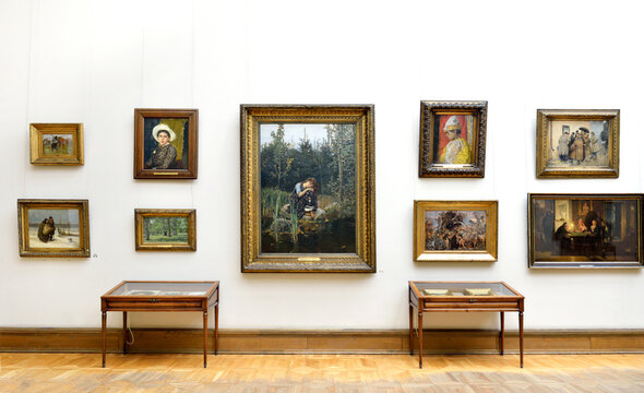State Tretyakov Gallery, art gallery in Moscow, Russia. Hall of great Russian artist Viktor Vasnetsov