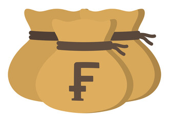 Money drawstring bag ( swiss franc )