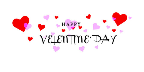 Happy valentine day red hearts  vector design . 