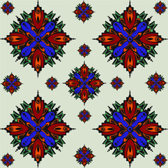 seamless pattern with colorful flowers