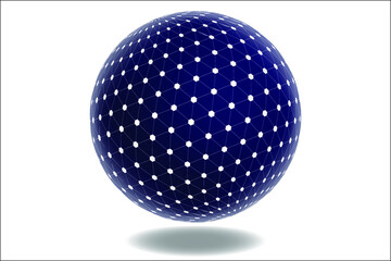abstract blue sphere, tesseract