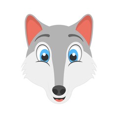Animated mountain fox icon. Flat design style.